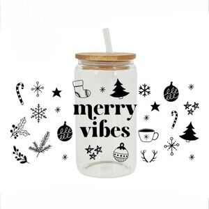 Merry Vibes Frosted Tumbler